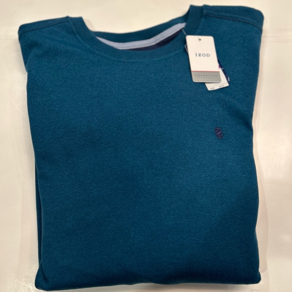 Izod performance advantage Teal blue Crew Neck sweatshirt XXL - NWT